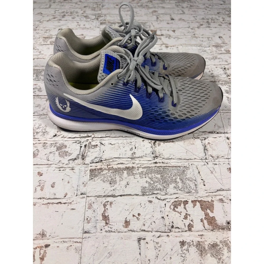 Nike Air Zoom Pegasus 34 Mens Running Shoes Grey Blue 880555-007 Size 8.5